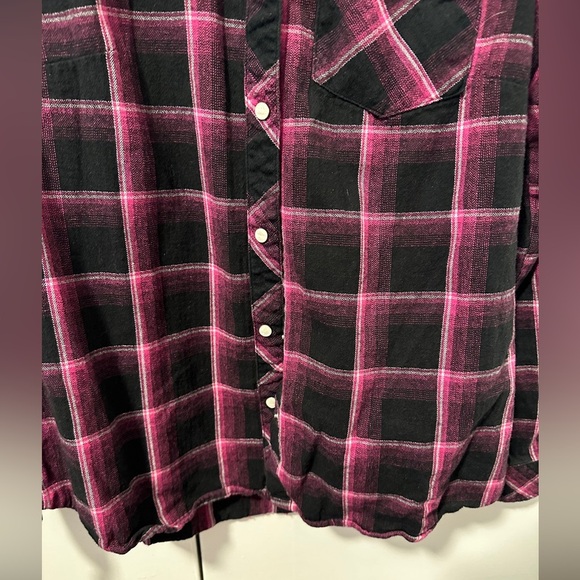 Browning Pink Black Plaid Wallflower Button Down Shirt Size Medium Women’s - Picture 2 of 8